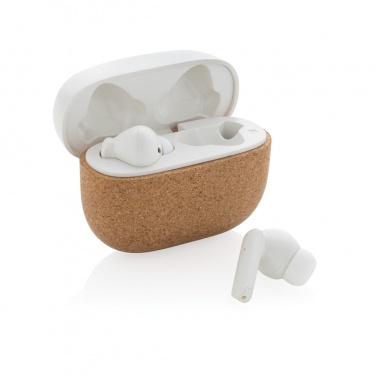 Logo trade promotional products picture of: Oregon RCS recycled plastic and cork TWS earbuds