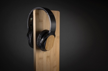 Logotrade corporate gift picture of: RCS and bamboo Elite Foldable wireless headphone