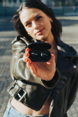 Logotrade promotional product image of: Urban Vitamin Palm Springs RCS rplastic ENC earbuds