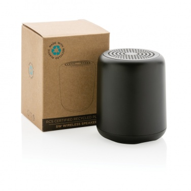 Logo trade promotional giveaways image of: RCS certified recycled plastic 5W Wireless speaker
