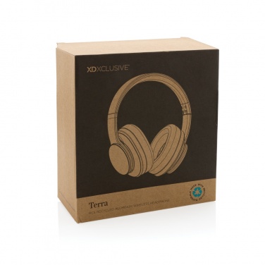 Logo trade business gifts image of: Terra RCS recycled aluminium wireless headphone