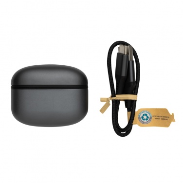 Logo trade promotional giveaway photo of: Terra RCS recycled aluminium wireless earbuds