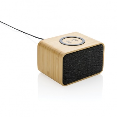 Logotrade promotional giveaway image of: RCS Rplastic 3W speaker with bamboo 5W wireless