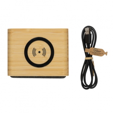 Logotrade advertising products photo of: RCS Rplastic 3W speaker with bamboo 5W wireless
