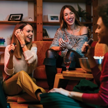 Logo trade promotional merchandise picture of: Singvibe RCS recycled plastic karaoke set with double mic