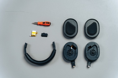 Logotrade promotional gift image of: Irvine RCS recycled and repairable ANC wireless headphone