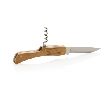 Logo trade promotional item photo of: Wooden knife with bottle opener