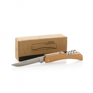 Logo trade promotional gifts picture of: Wooden knife with bottle opener