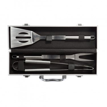Logo trade promotional merchandise photo of: 3 pcs barbecue set in aluminium box
