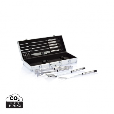 Logo trade corporate gifts picture of: 12 pcs barbecue set in aluminium box