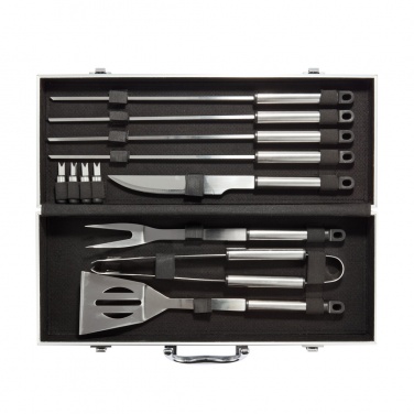 Logotrade promotional giveaway image of: 12 pcs barbecue set in aluminium box