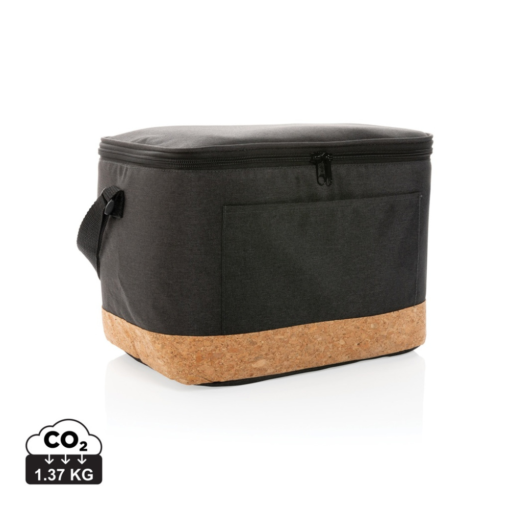 Logo trade promotional gifts picture of: Impact AWARE™ XL RPET two tone cooler bag with cork detail