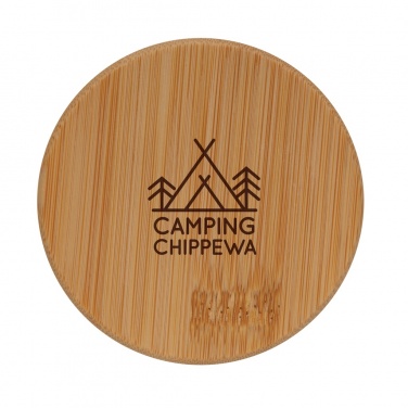 Logotrade promotional gift picture of: Double wall borosilicate glass with bamboo lid 250ml 2pc set
