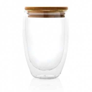 Logotrade promotional merchandise photo of: Double wall borosilicate glass with bamboo lid 350ml