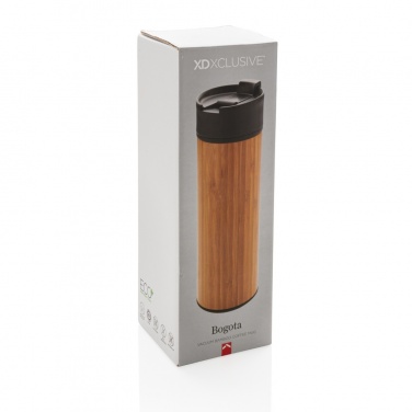 Logo trade promotional item photo of: Bogota vacuum bamboo coffee mug
