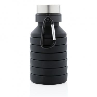 Logo trade advertising product photo of: Leakproof collapsible silicone bottle with lid