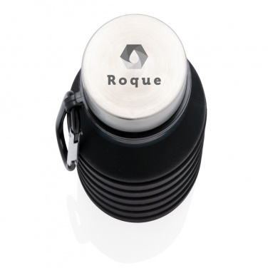 Logo trade promotional merchandise photo of: Leakproof collapsible silicone bottle with lid