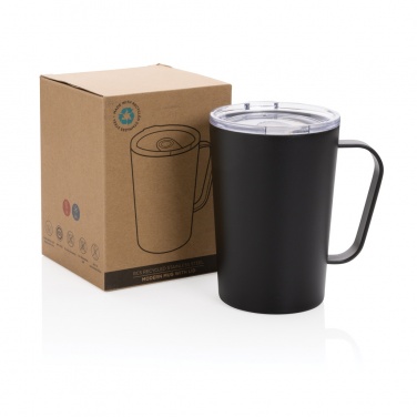 Logotrade promotional giveaway picture of: RCS Recycled stainless steel modern vacuum mug with lid