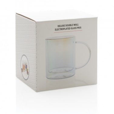 Logo trade advertising products picture of: Deluxe double wall electroplated glass mug