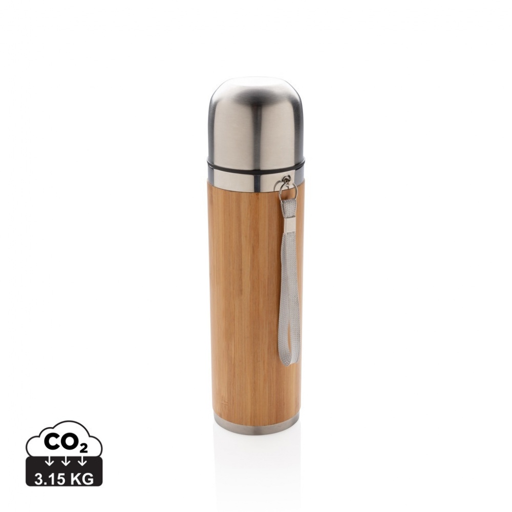 Logo trade promotional gift photo of: Bamboo vacuum travel flask