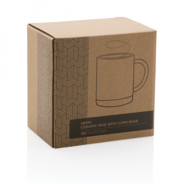 Logo trade business gift photo of: Ceramic mug with cork base 280ml