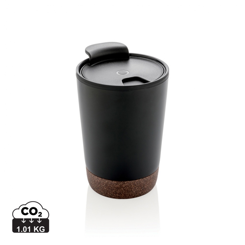 Logo trade corporate gifts image of: GRS RPP stainless steel cork coffee tumbler