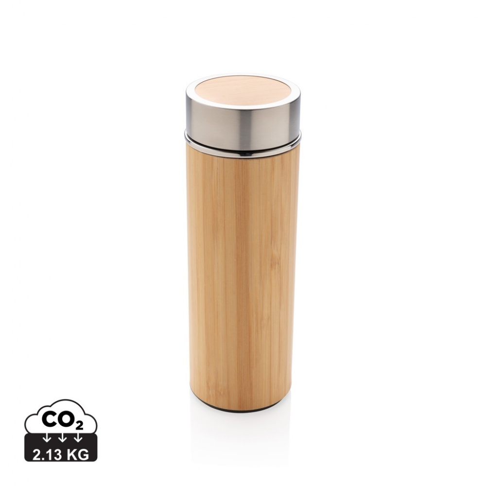 Logo trade business gift photo of: Leak proof bamboo vacuum bottle