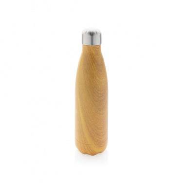Logo trade advertising products image of: Vacuum insulated stainless steel bottle with wood print