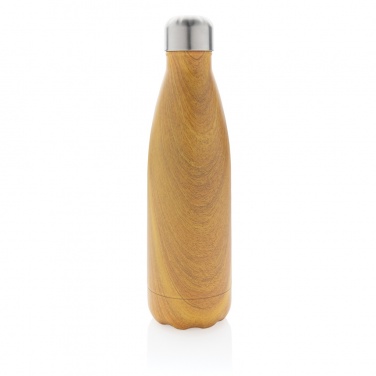 Logo trade promotional item photo of: Vacuum insulated stainless steel bottle with wood print