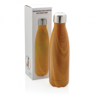 Logo trade promotional gifts picture of: Vacuum insulated stainless steel bottle with wood print