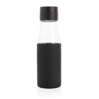 Logo trade promotional item photo of: Ukiyo glass hydration tracking bottle with sleeve