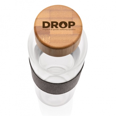 Logo trade corporate gifts image of: Impact borosilicate glass bottle with bamboo lid
