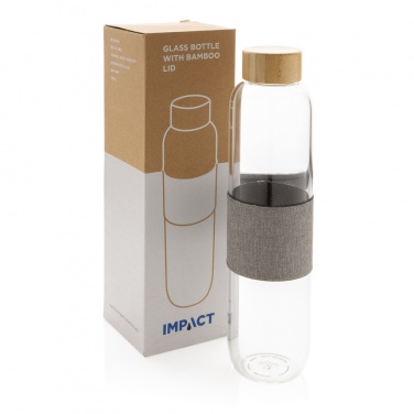 Logo trade promotional giveaway photo of: Impact borosilicate glass bottle with bamboo lid