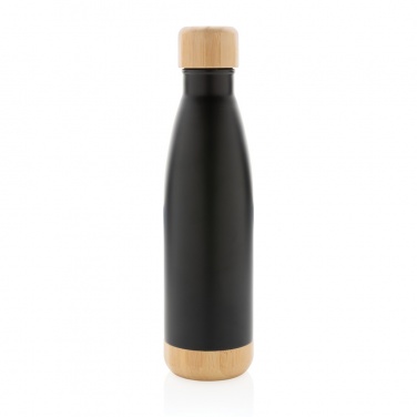 Logotrade promotional product image of: Vacuum stainless steel bottle with bamboo lid and bottom