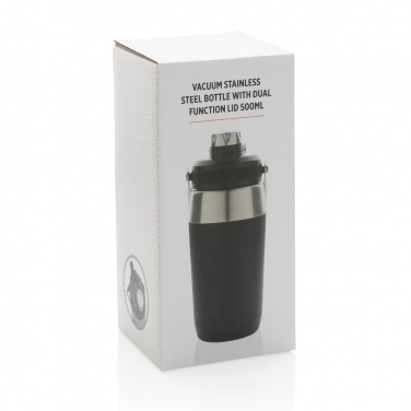 Logo trade business gifts image of: Vacuum stainless steel dual function lid bottle 500ml