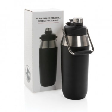 Logotrade promotional giveaway picture of: Vacuum stainless steel dual function lid bottle 1L