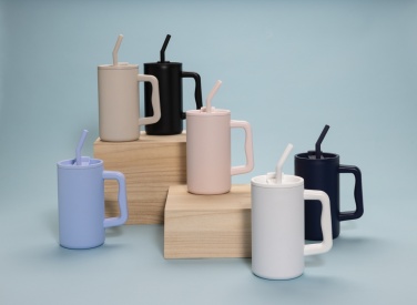 Logo trade corporate gifts image of: Cube RCS certified recycled steel mug 800ml