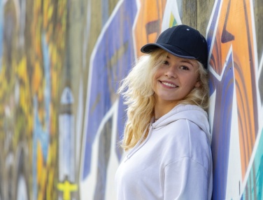 Logo trade business gift photo of: Impact AWARE™ Brushed rcotton 6 panel contrast cap 280gr