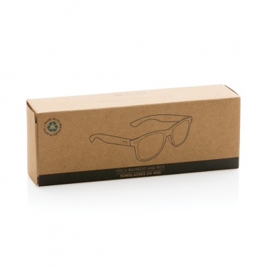 Logo trade promotional gift photo of: Bamboo and RCS recycled plastic sunglasses