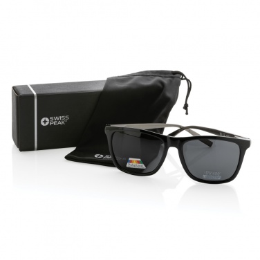 Logo trade promotional merchandise picture of: Swiss Peak RCS rplastic polarised sunglasses