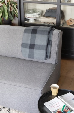 Logo trade promotional giveaways picture of: Soft plaid fleece blanket