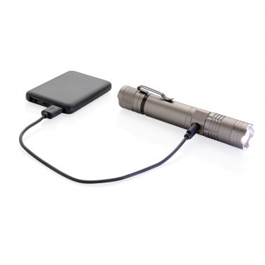 Logo trade promotional giveaway photo of: Rechargeable 3W flashlight