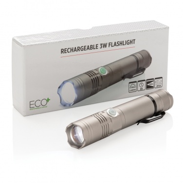 Logotrade promotional merchandise image of: Rechargeable 3W flashlight