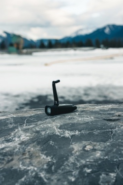 Logo trade promotional gift photo of: Lightwave RCS rplastic USB-rechargeable torch with crank