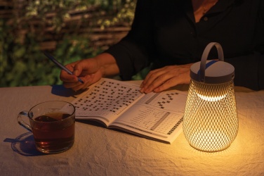 Logotrade promotional merchandise image of: Aurora RCS recycled plastic USB re-chargeable table lamp