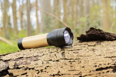 Logo trade promotional items image of: Lucid 3W RCS certified recycled plastic & bamboo torch