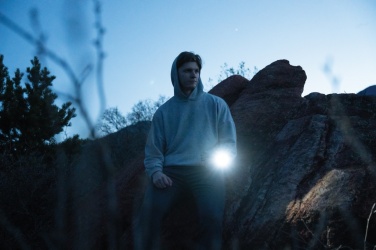 Logotrade advertising products photo of: Lucid 5W RCS certified recycled plastic & bamboo torch