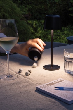 Logo trade promotional giveaways picture of: Zenic RCS recycled plastic USB re-chargable table lamp