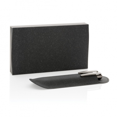 Logotrade promotional giveaway image of: Recycled leather pen set