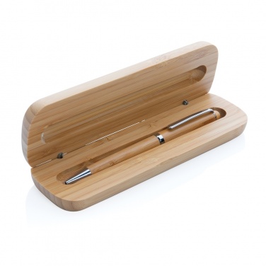 Logo trade business gifts image of: Bamboo pen in box